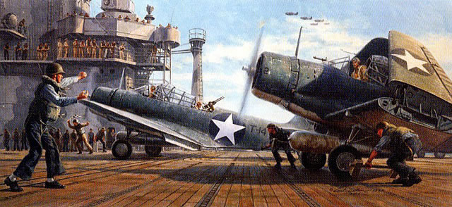 "Requiem For Torpedo Eight" - Gil Cohen - Douglas TBD Devastators VT-8 Art